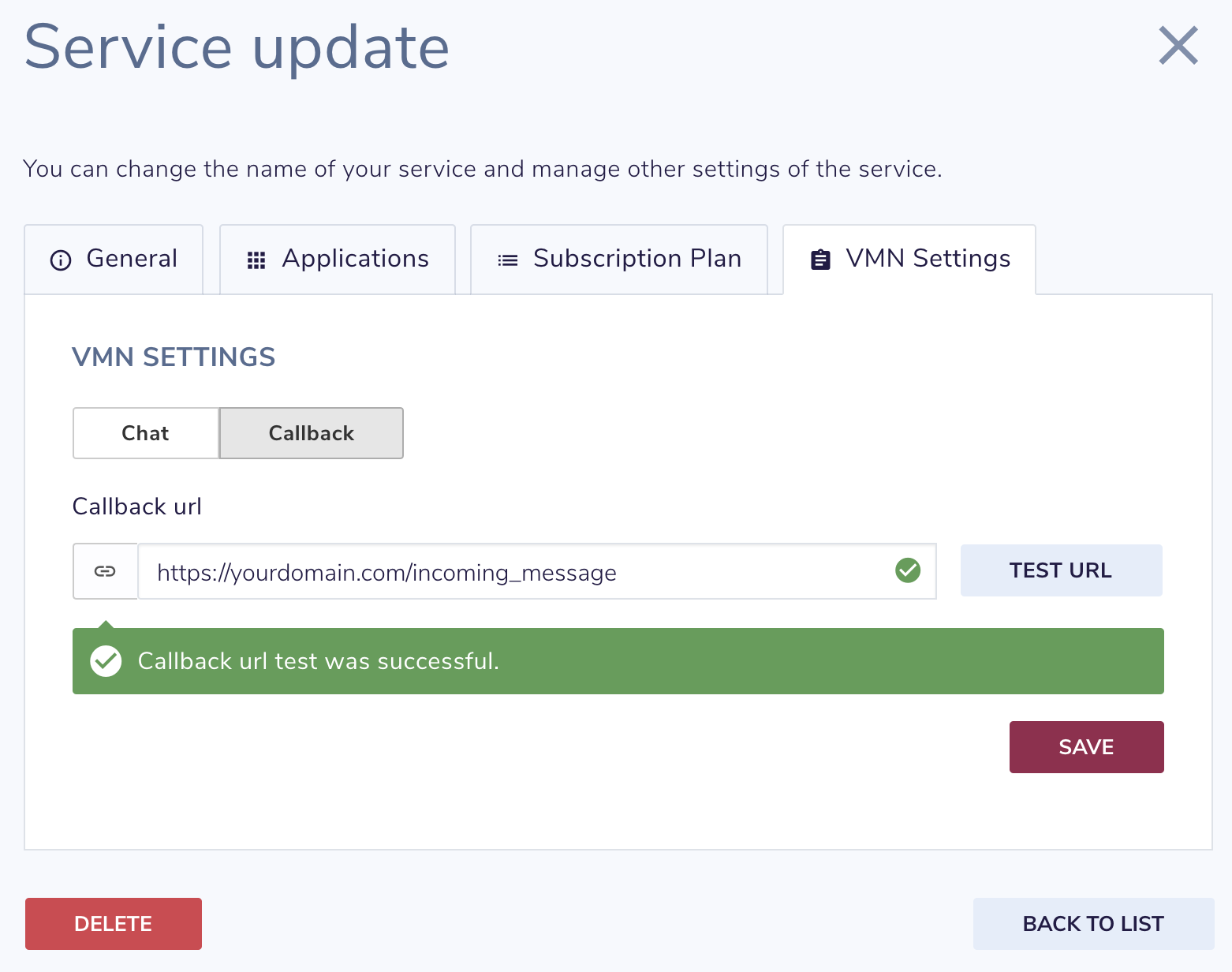 How to configure the VMN app - step 2